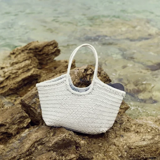 LoveShackFancy Dragon Diffusion Nantucket Large Woven Leather Tote