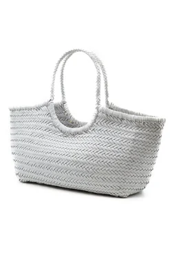 LoveShackFancy Dragon Diffusion Nantucket Large Woven Leather Tote