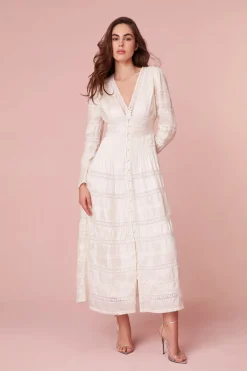 Women LoveShackFancy Ellitia Victorian Lace Maxi Dress