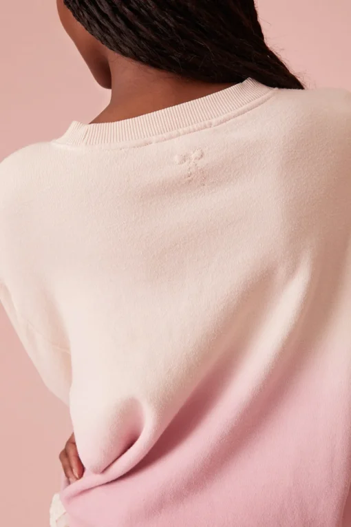 Women LoveShackFancy Elvira Dip Dyed Embroidered Sweatshirt