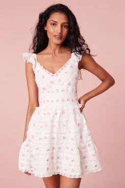 Women LoveShackFancy Finny Cotton Ikat Floral Mini Dress