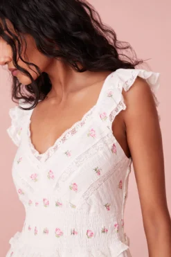 Women LoveShackFancy Finny Cotton Ikat Floral Mini Dress