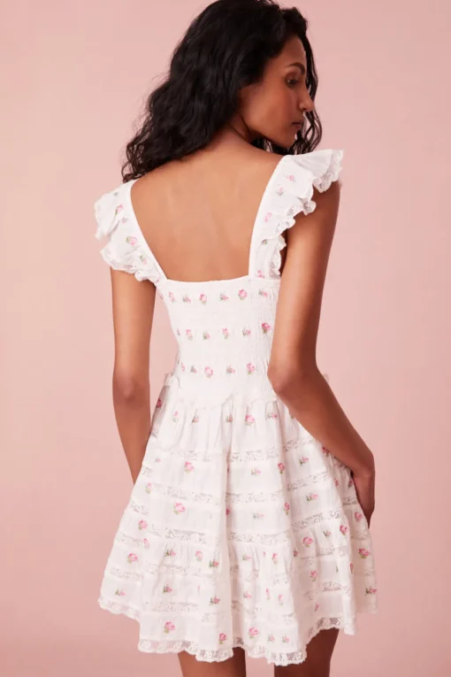 Women LoveShackFancy Finny Cotton Ikat Floral Mini Dress