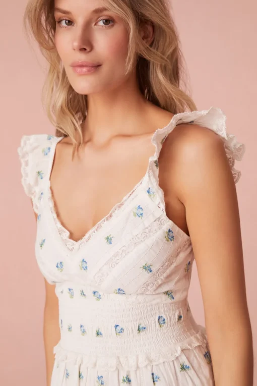 Women LoveShackFancy Finny Cotton Ikat Floral Mini Dress