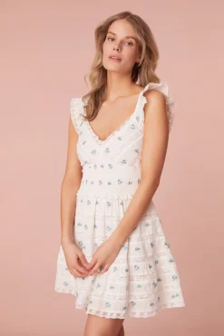 Women LoveShackFancy Finny Cotton Ikat Floral Mini Dress