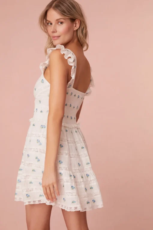 Women LoveShackFancy Finny Cotton Ikat Floral Mini Dress