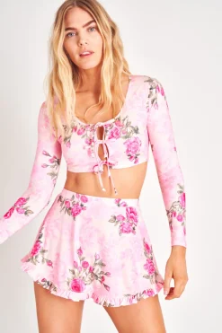 Women LoveShackFancy Fontina Ultra Crop Swim Top