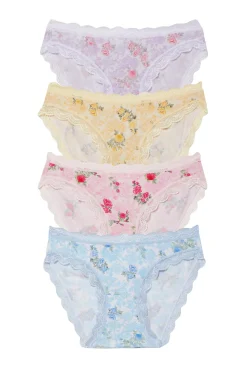 Women LoveShackFancy Garden Rose 4 Pack Knicker Box