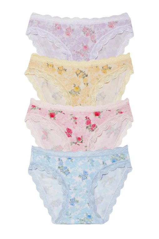 Women LoveShackFancy Garden Rose 4 Pack Knicker Box