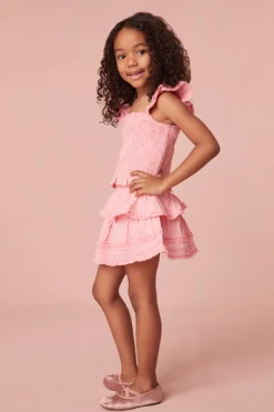 LoveShackFancy Girls Albion Cotton Skirt