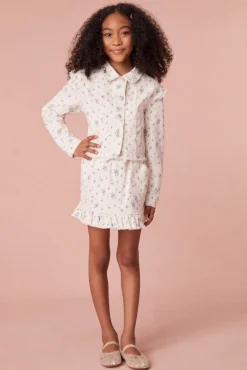 LoveShackFancy Girls Bruno Ikat Floral Print Jacket