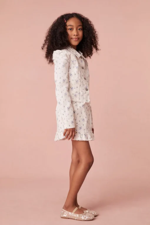 LoveShackFancy Girls Bruno Ikat Floral Print Jacket