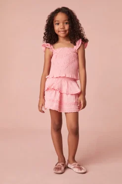 LoveShackFancy Girls Caspia Cotton Ruffle Top