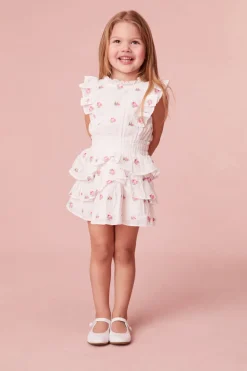 LoveShackFancy Girls Darling Pink Decker Dress
