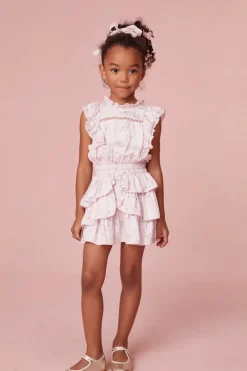 LoveShackFancy Girls Decker Floral Cotton Dress