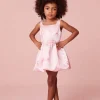 LoveShackFancy Girls Eilie Jacquard Taffeta Bow Dress