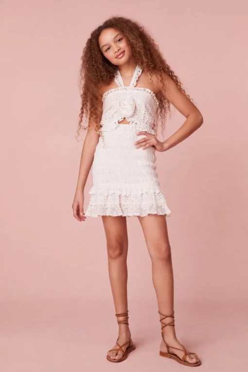 LoveShackFancy Girls Lamilla Eyelet Dress