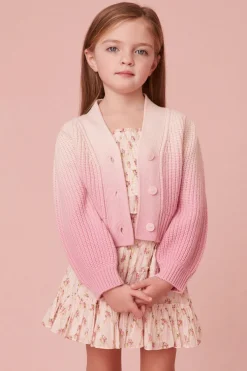 LoveShackFancy Girls Mini Dip-Dyed Ombré Avignon Cardigan