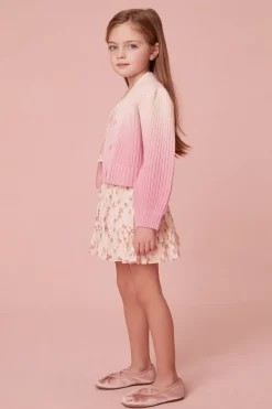 LoveShackFancy Girls Mini Dip-Dyed Ombré Avignon Cardigan