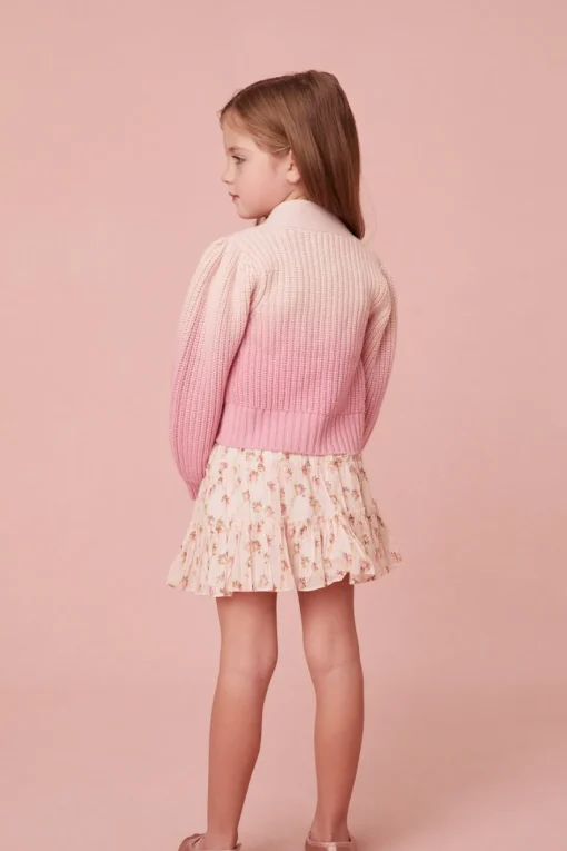 LoveShackFancy Girls Mini Dip-Dyed Ombré Avignon Cardigan