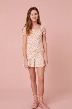 LoveShackFancy Girls Mosa Cotton Floral Dress