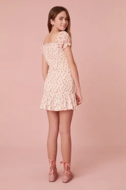 LoveShackFancy Girls Mosa Cotton Floral Dress