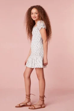 LoveShackFancy Girls Mosa Cotton Floral Dress
