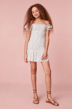 LoveShackFancy Girls Mosa Cotton Floral Dress