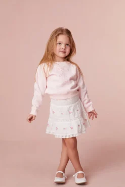 LoveShackFancy Girls Oaklee Pullover Bow Sweater