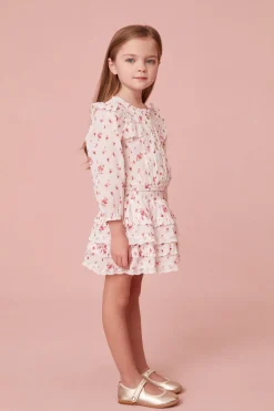 LoveShackFancy Girls Oda Floral Blouse