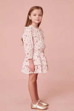 LoveShackFancy Girls Oda Floral Blouse