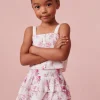 LoveShackFancy Girls Pink Floral Billie Skirt