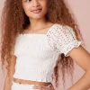 LoveShackFancy Girls Remina Smocked Top