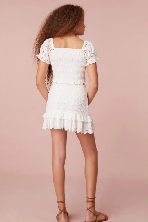 LoveShackFancy Girls Renette Smocked Skirt