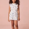 LoveShackFancy Girls Ruffle Blue Decker Dress