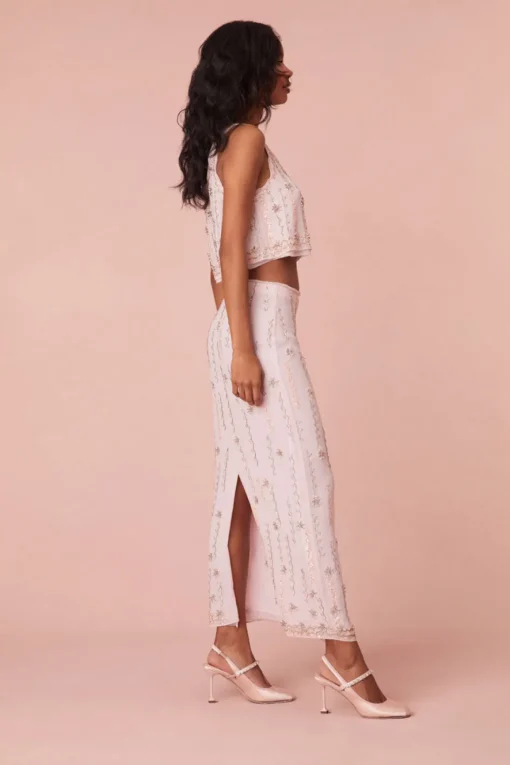 Women LoveShackFancy Goodall Embellished Midi Skirt