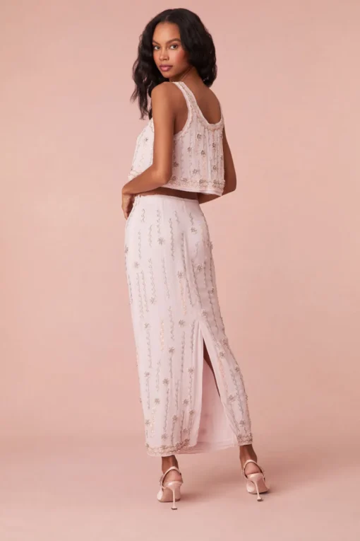 Women LoveShackFancy Goodall Embellished Midi Skirt