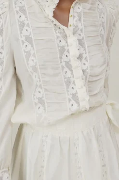 Women LoveShackFancy Jacque Silk Top