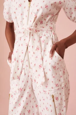 Women LoveShackFancy Jeni V-neck Jumpsuit