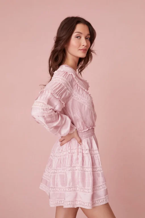 Women LoveShackFancy Jones Victorian Lace Mini Dress
