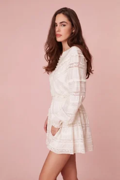 Women LoveShackFancy Jones Victorian Lace Mini Dress