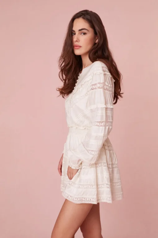 Women LoveShackFancy Jones Victorian Lace Mini Dress