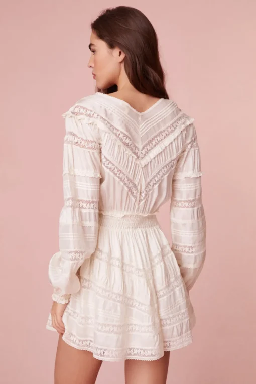 Women LoveShackFancy Jones Victorian Lace Mini Dress