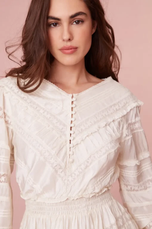 Women LoveShackFancy Jones Victorian Lace Mini Dress