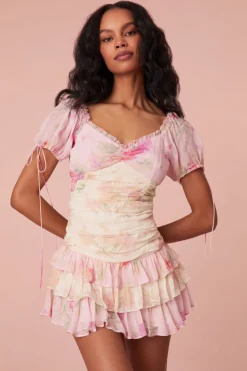 Women LoveShackFancy Jupe Puff Sleve Floral Dress