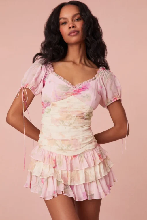 Women LoveShackFancy Jupe Puff Sleve Floral Dress