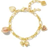 LoveShackFancy Kendra Scott X Gold Charm Bracelet In Pink Mix