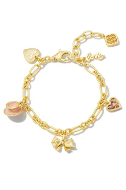LoveShackFancy Kendra Scott X Gold Charm Bracelet In Pink Mix