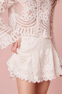 Women LoveShackFancy Lainey Lace Mini Skirt
