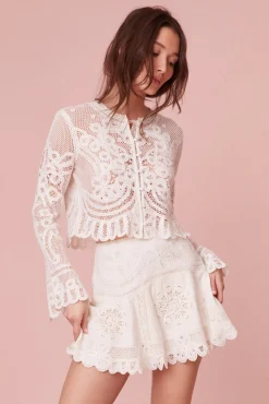Women LoveShackFancy Lainey Lace Mini Skirt